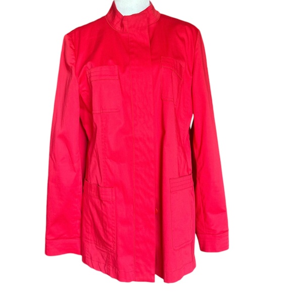 J Jill Red Button Front Jacket Sz M - Picture 3 of 7
